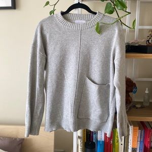 Oak + Fort Grey Wool Pocket Sweater